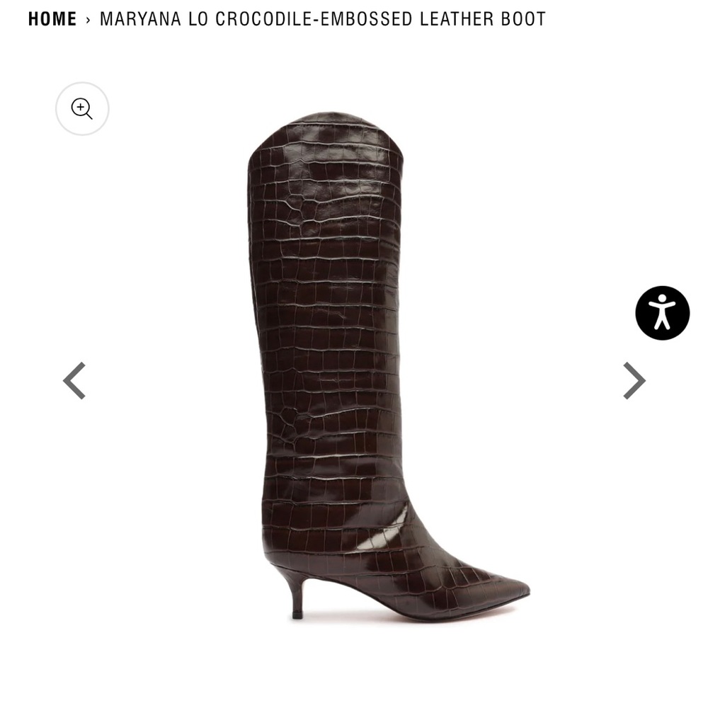 Maryana Crocodile-Embossed Leather Boot